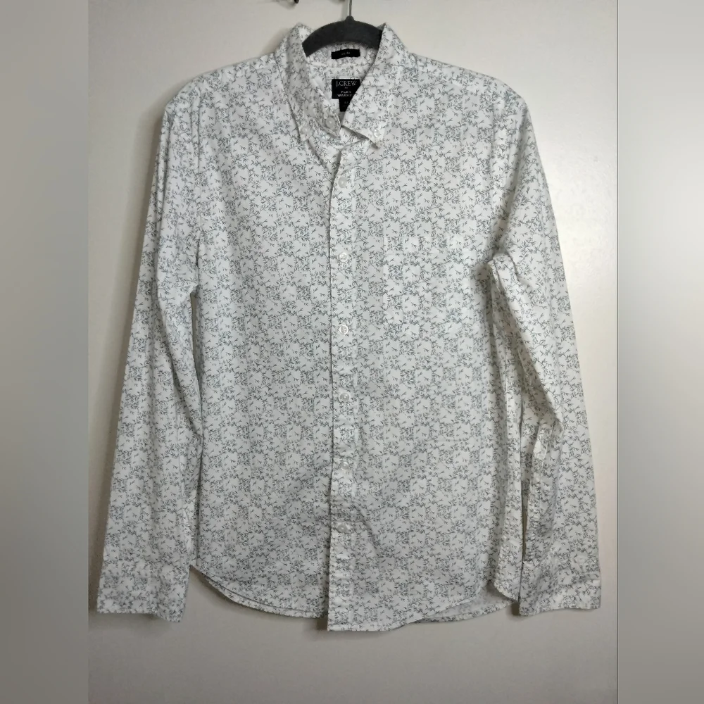 J. Crew (Size M) Men's Multicolored Floral Print Slim Button Down Front Shirt